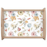 Elegant Autumn Watercolor Pattern Serving Tray