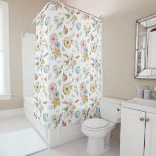 Elegant Autumn Watercolor Pattern Shower Curtain