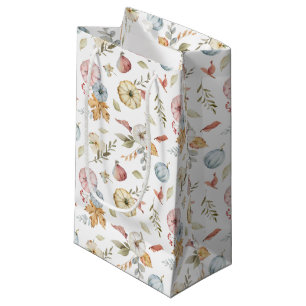 Elegant Autumn Watercolor Pattern Small Gift Bag