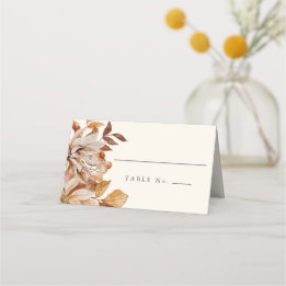 Elegant Autumn Watercolor Wedding Place Card