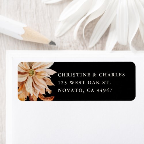 Elegant Autumn Watercolor Wedding Return Address L Label