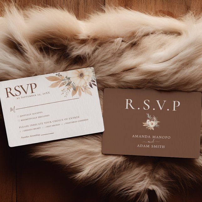 Elegant Autumn Watercolor Wedding RSVP Card (Creator Uploaded)