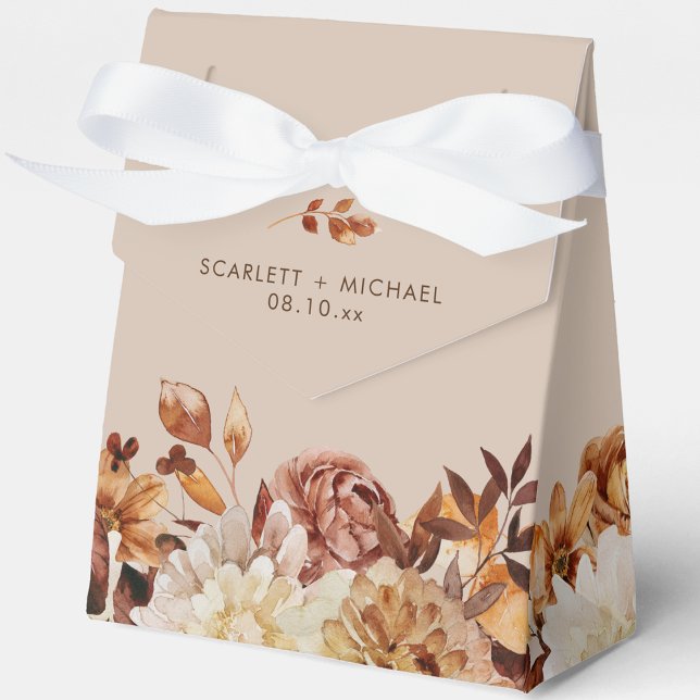 Elegant Autumn Wedding Favor Boxes (Elegant Watercolor Autumn Floral Wedding Favor Boxes by Painted Paperie
)