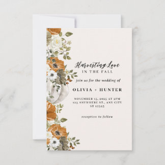 Elegant Autumn Wedding Invitation