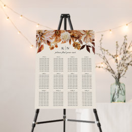 Elegant Autumn Wedding Seating Chart Sign