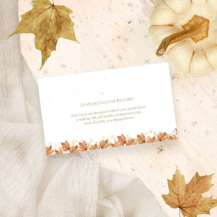 Elegant Autumn White Pumpkin Floral Custom Enclosure Card