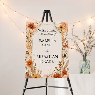 Elegant Autumn Wildflower Wedding Foam Board