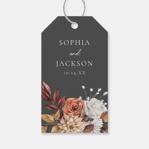 Elegant Autumn Winter Floral Wedding Favors  Gift  Gift Tags