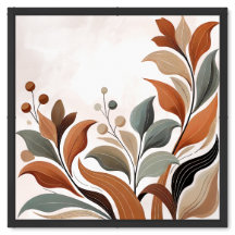 Elegant Autumnal Abstract Leaves Art Print
