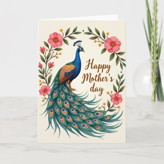 Elegant Avian Floral Art Card (Front)