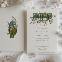 Elegant Aviary-Themed Wedding Invitation