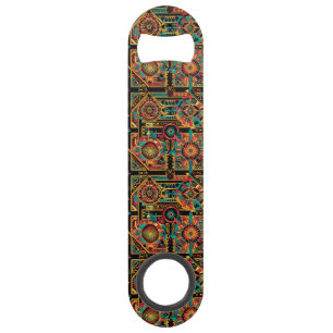 Elegant Azure "Aztec Dream" Handheld Speed Bottle  Bar Key