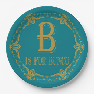 Elegant B Is For Bunco Paper Plates
