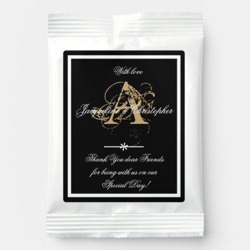 Elegant B  W Classic Monogram Names Modern Cute   Hot Chocolate Drink Mix