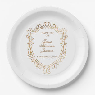 Elegant Baby Baptism Paper Plates