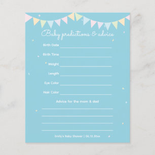 Elegant Baby Blue Boy Baby Shower Guessing Game