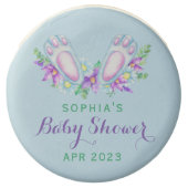 Elegant Baby Blue Bunny Feet Easter Baby Shower Chocolate Covered Oreo (Front)