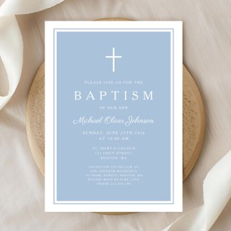 Elegant Baby Blue Cross Boy Baptism