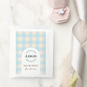 Elegant baby blue gingham Business Promotion Gifts Tea Bag Drink Mix