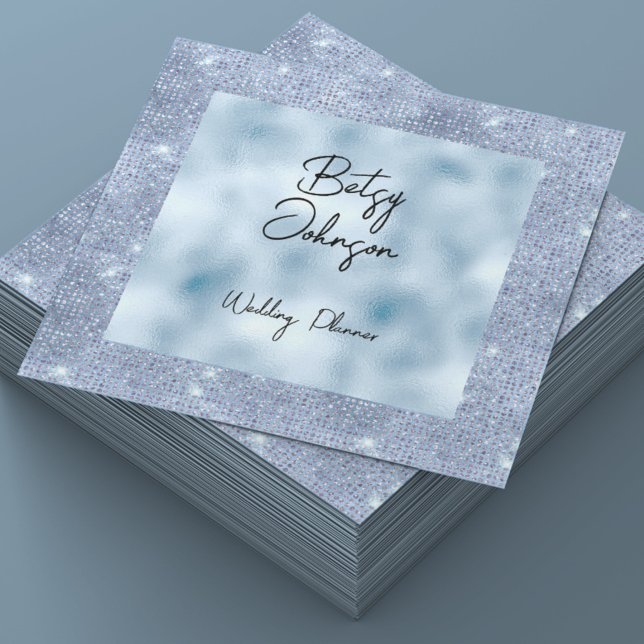 Elegant Baby Blue Glitter and Foil Business Card (Creator Uploaded)
