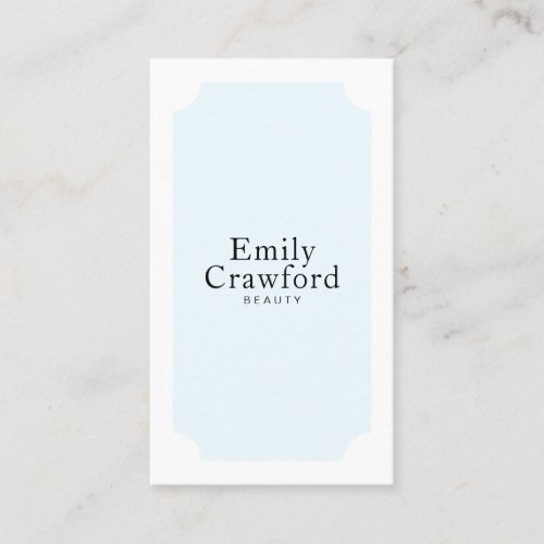 Elegant baby blue minimalist chic beauty salon business card