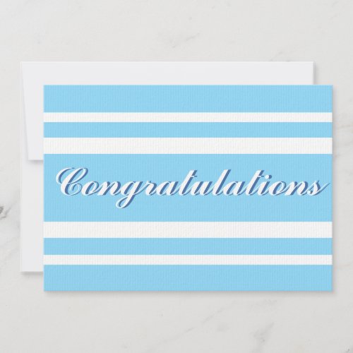 Elegant Baby Blue Personalized Congratulations  Card