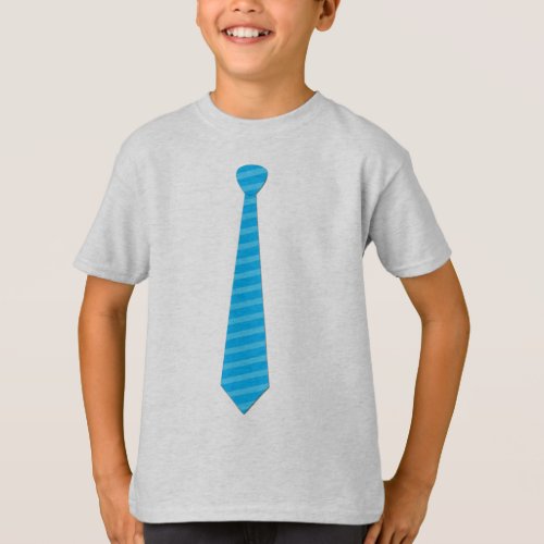 Elegant Baby Blue Stripes Tie T_shirt