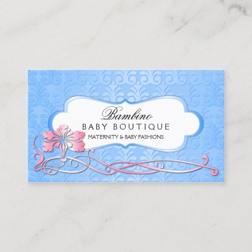 Elegant Baby Boutique Blue Shimmer Business Cards