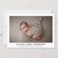 Elegant Baby Boy Photo Collage Birth Announcement