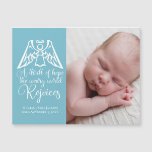 Elegant Baby Boy Photo Magnetic Christmas Card