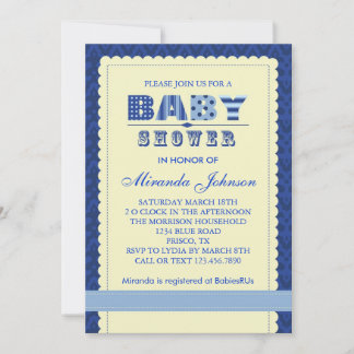 Elegant Baby Boy Shower Invitation