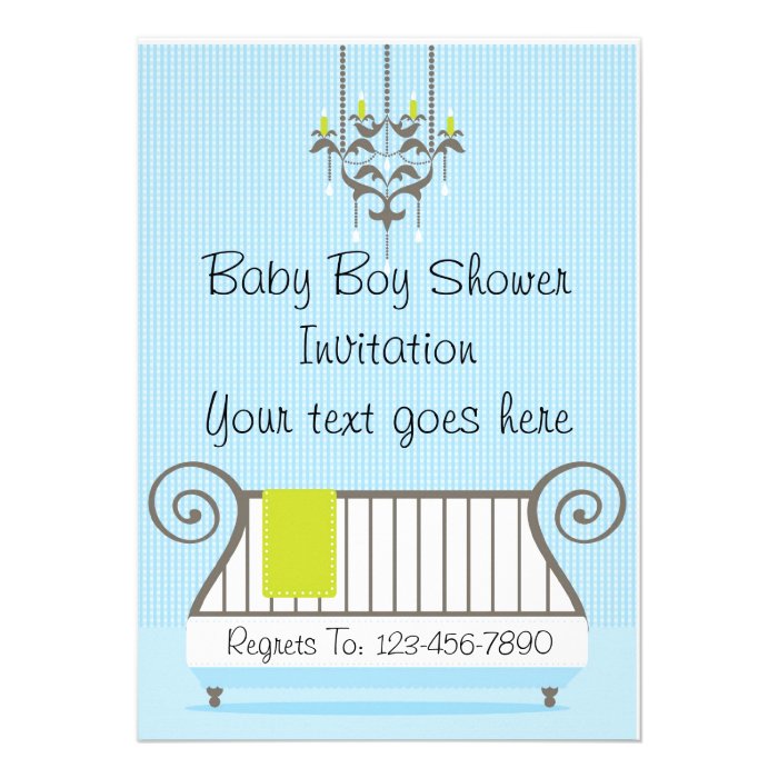 Elegant Baby Boy Shower Invitation
