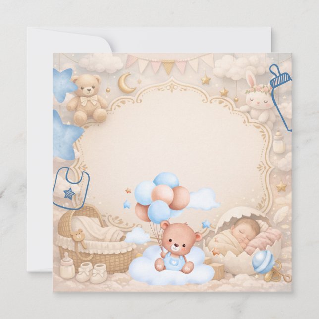 Elegant Baby Celebration Invitation Template (Front)