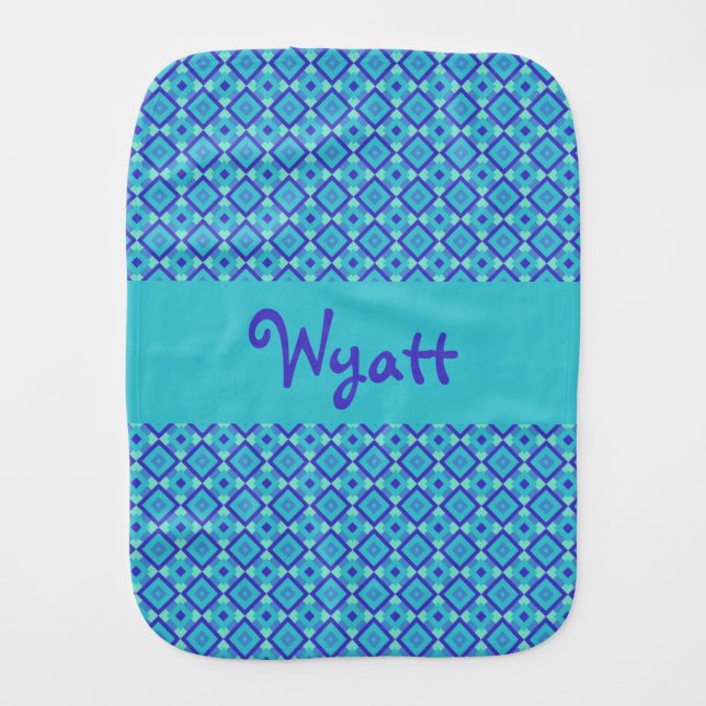 Elegant Baby Clothing Name Monogrammed Burp Cloths (Front)