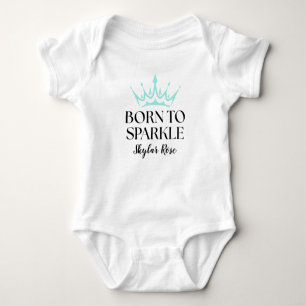 Elegant Baby & Co Black Teal Baby Shower Bodysuit