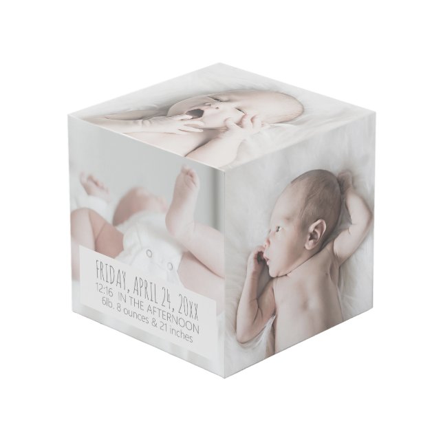 Elegant Baby Custom Family Portrait Cube (Front Angled)