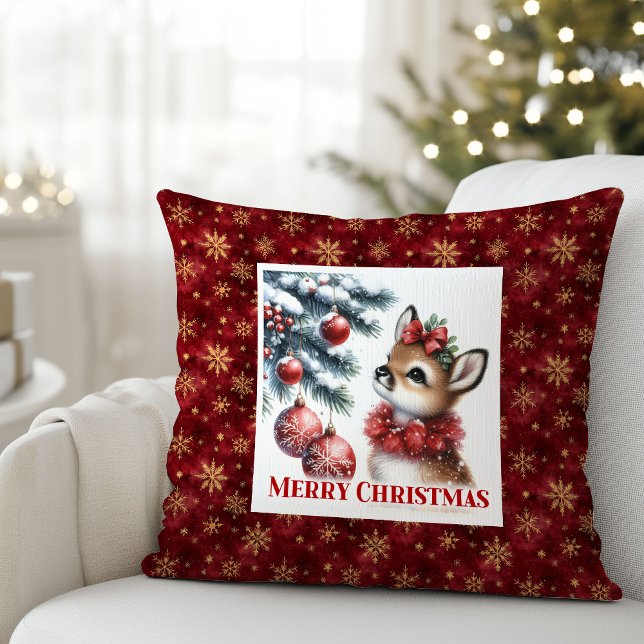 Elegant Baby Deer Cozy Winter Kids Room Decor Xmas Throw Pillow (Elegant Baby Deer Cozy Winter Kids Room Decor Christmas Pillow

)