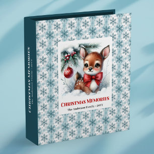 Elegant baby deer snowy forest kids memory binder