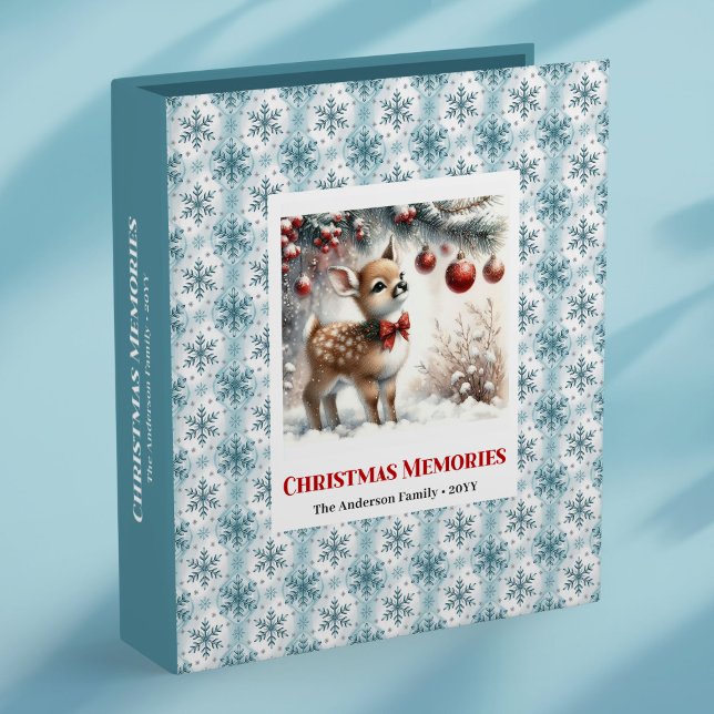 Elegant baby deer snowy forest kids ring binder (Elegant baby deer snowy forest kids ring binder)