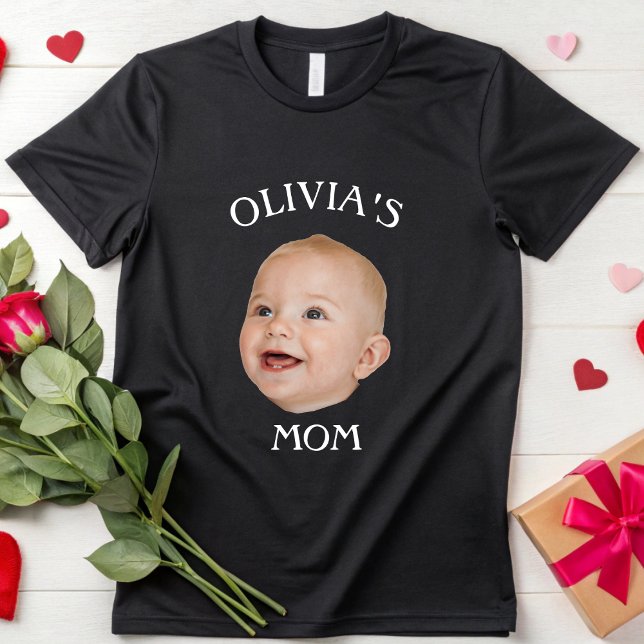 Elegant Baby Face Personalized Child Photo Mom Dad T-Shirt (Creator Uploaded)