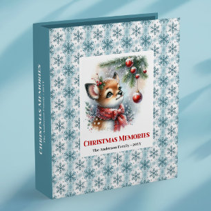 Elegant baby fawn snowy forest kids memory album 3 ring binder