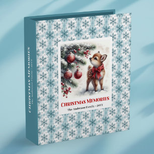 Elegant baby fawn winter scene kids memory album 3 ring binder