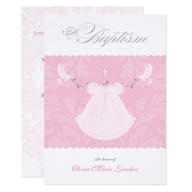 Elegant Baby Girl Baptism Invitation