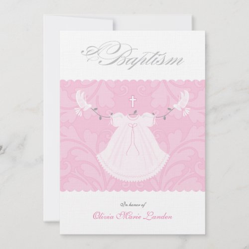 Elegant Baby Girl Baptism Invitation