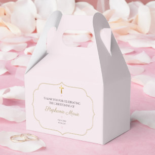 Elegant Baby Girl Christening Favor Box - Baptism