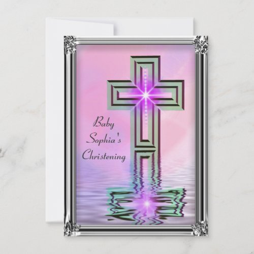 Elegant Baby Girl Christening Invitations