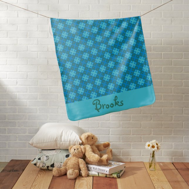 Elegant Baby Girl Monogram Blanket With Baby Name  (In Situ)