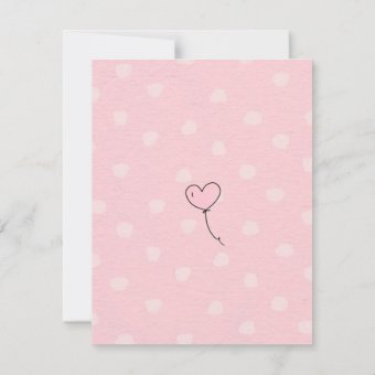 Elegant Baby Girl Pink Heart Balloons & Elephants Thank You Card | Zazzle