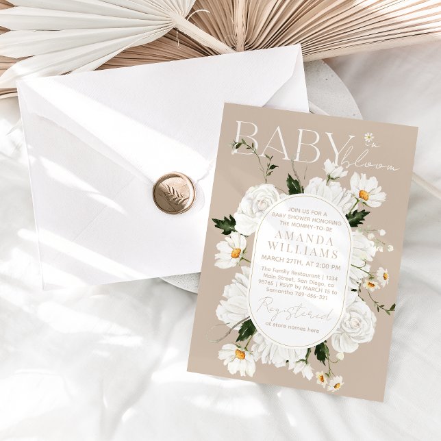 Elegant Baby in Bloom Daisy Baby Shower Invitation (Creator Uploaded)