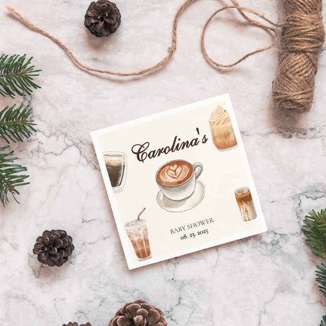 Elegant Baby is Brewing Coffee baby Shower Napkins (Creator Uploaded)